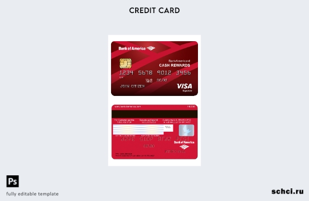 цифровая загрузка шаблона карты для подписи Visa Bank of America США